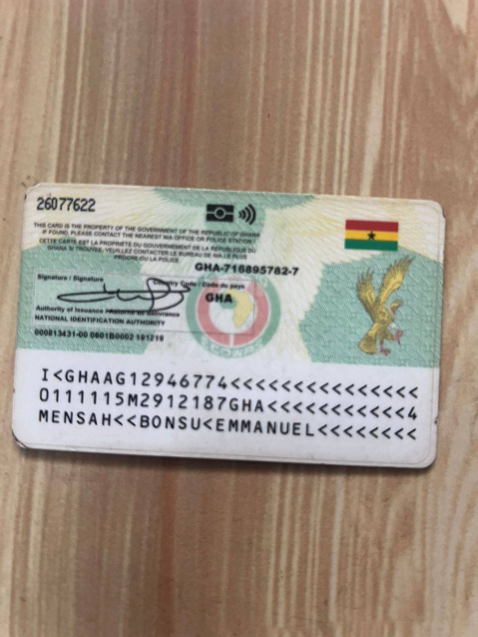 Ghana card back image