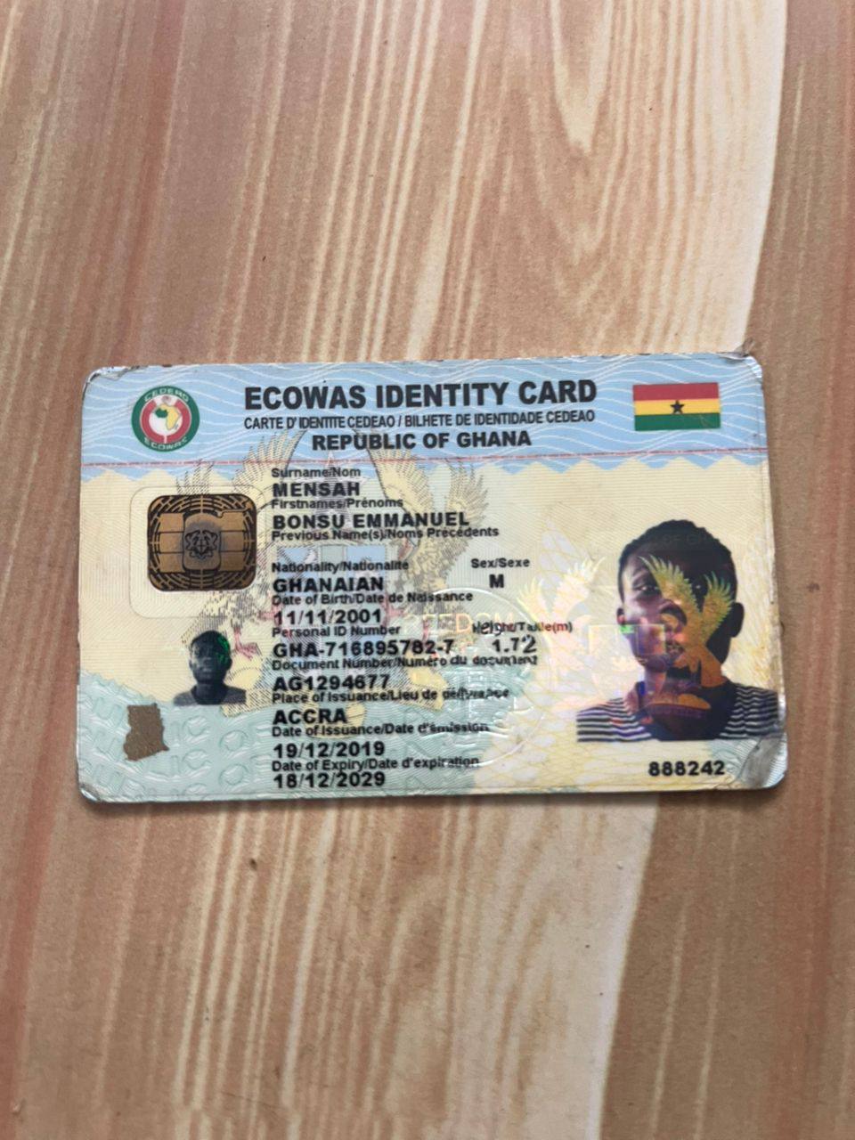 Ghana card front image